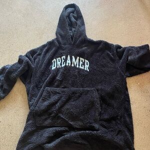 Dreamers Black Fleece Hoodie Poncho